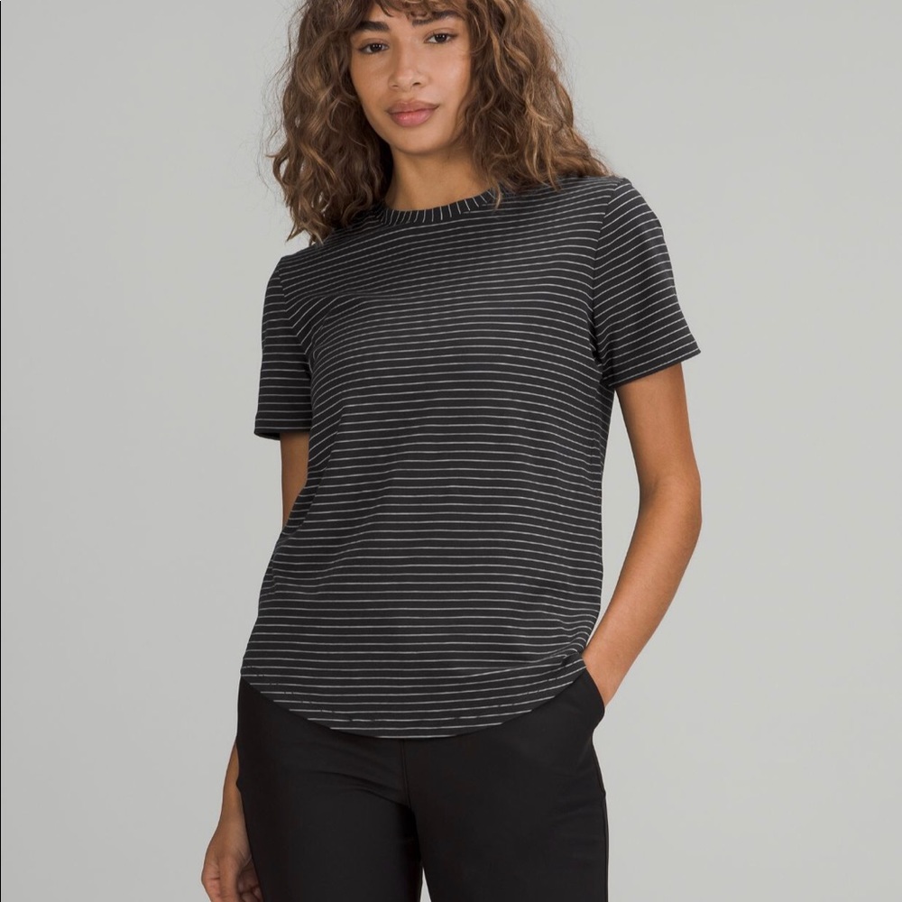 Lululemon love tshirt - size 4 black and white stripe